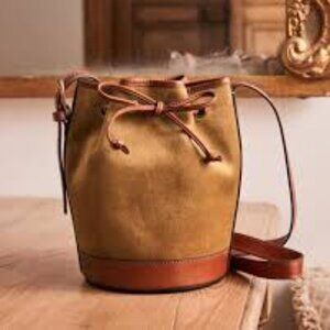 Sezane Mini Farrow Bucket - Split Suede and Leather